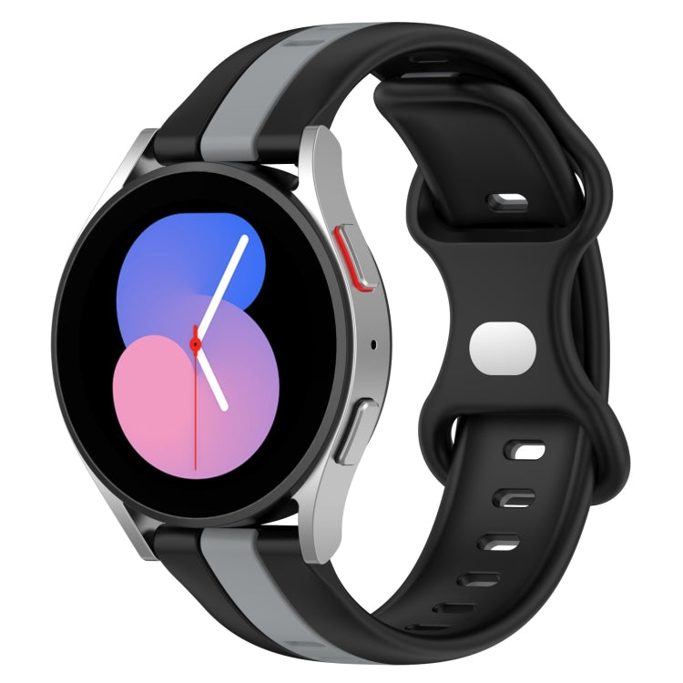 20mm Butterfly Buckle Two-Color Silicone Watch Band, For Samsung Galaxy Watch5 44mm, For Samsung Galaxy Watch5 40mm