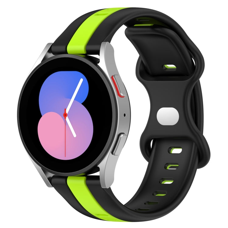 20mm Butterfly Buckle Two-Color Silicone Watch Band, For Samsung Galaxy Watch5 44mm, For Samsung Galaxy Watch5 40mm