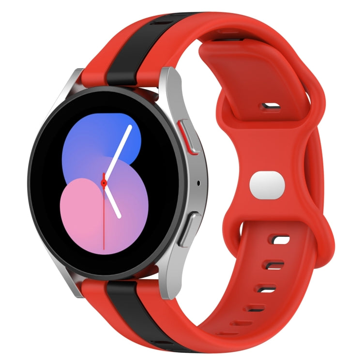 20mm Butterfly Buckle Two-Color Silicone Watch Band, For Samsung Galaxy Watch5 44mm, For Samsung Galaxy Watch5 40mm