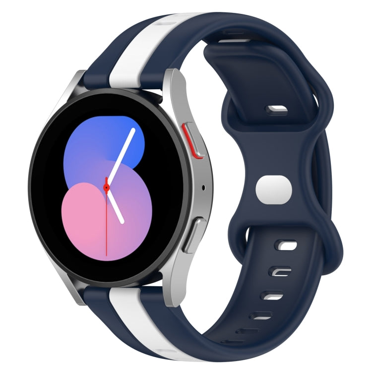 20mm Butterfly Buckle Two-Color Silicone Watch Band, For Samsung Galaxy Watch5 44mm, For Samsung Galaxy Watch5 40mm