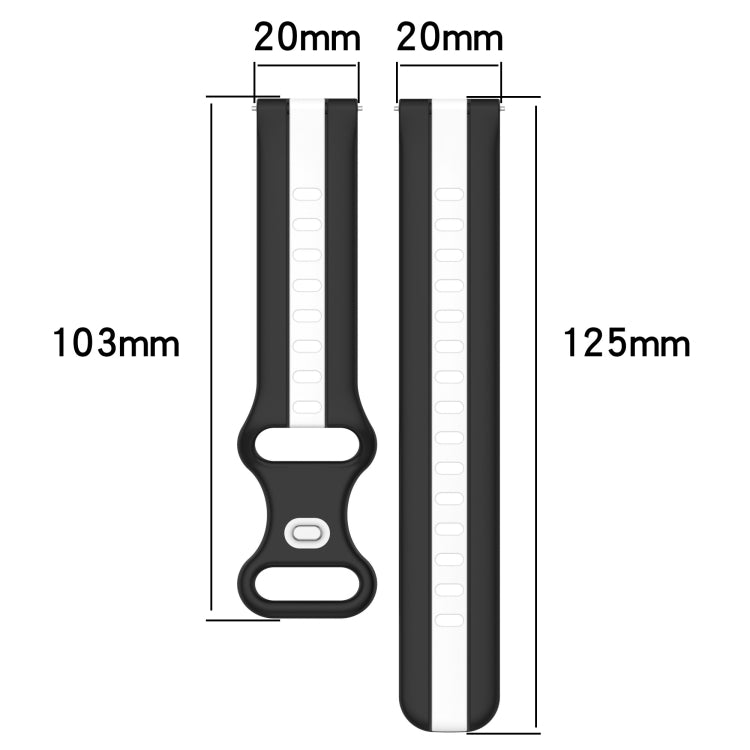 20mm Butterfly Buckle Two-Color Silicone Watch Band, For Samsung Galaxy Watch5 Pro 45mm, For Samsung Galaxy Watch4 44mm