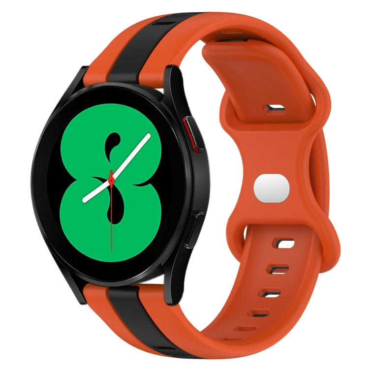20mm Butterfly Buckle Two-Color Silicone Watch Band, For Samsung Galaxy Watch5 Pro 45mm, For Samsung Galaxy Watch4 44mm