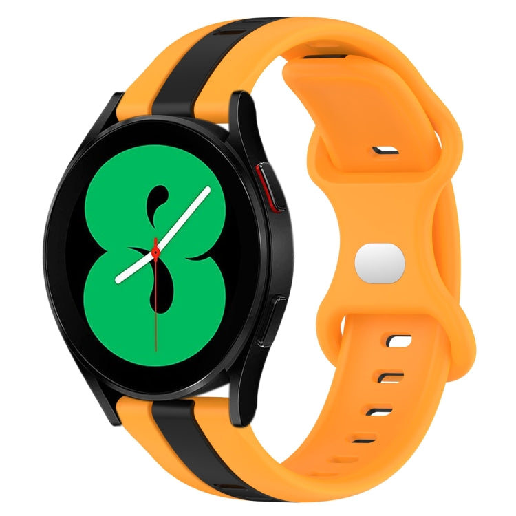20mm Butterfly Buckle Two-Color Silicone Watch Band, For Samsung Galaxy Watch5 Pro 45mm, For Samsung Galaxy Watch4 44mm