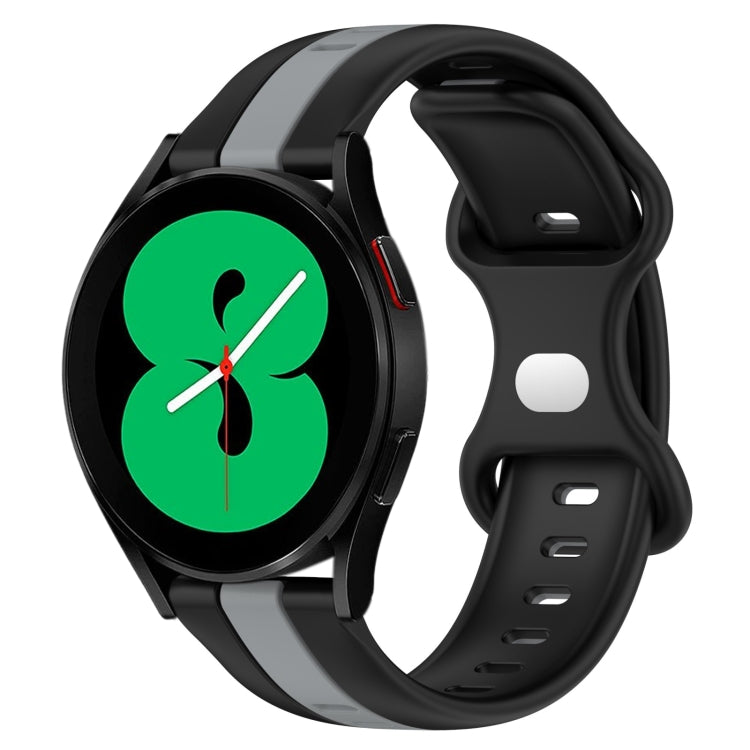 20mm Butterfly Buckle Two-Color Silicone Watch Band, For Samsung Galaxy Watch5 Pro 45mm, For Samsung Galaxy Watch4 44mm