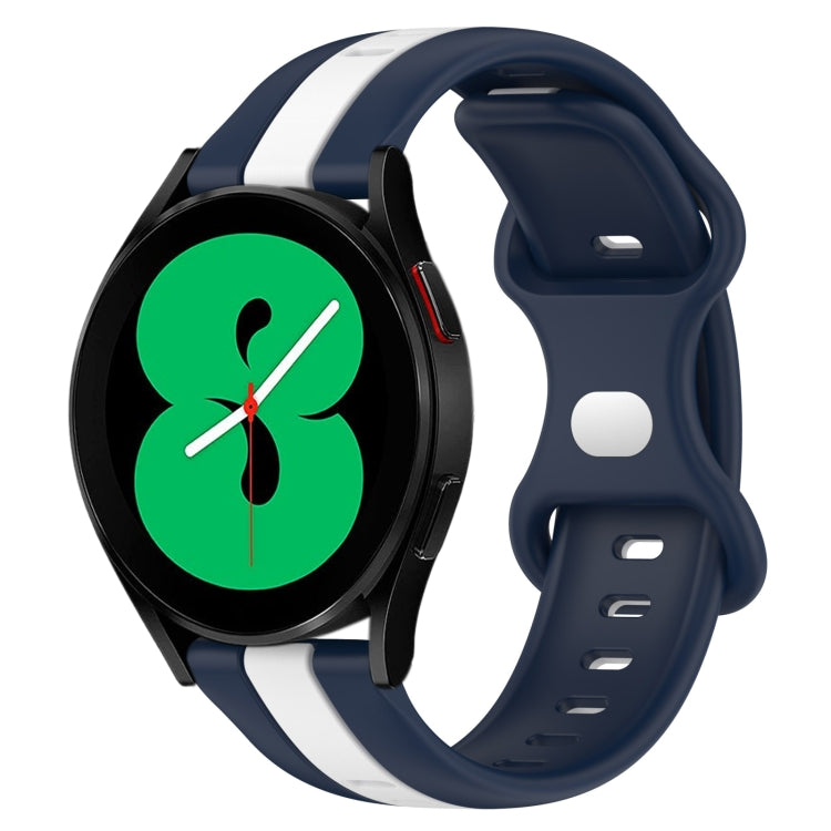 20mm Butterfly Buckle Two-Color Silicone Watch Band, For Samsung Galaxy Watch5 Pro 45mm, For Samsung Galaxy Watch4 44mm