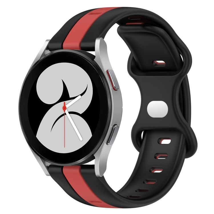 20mm Butterfly Buckle Two-Color Silicone Watch Band, For Samsung Galaxy Watch4 40mm, For Samsung Galaxy Watch 4 Classic 42mm