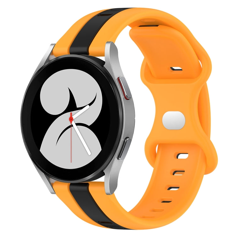 20mm Butterfly Buckle Two-Color Silicone Watch Band, For Samsung Galaxy Watch4 40mm, For Samsung Galaxy Watch 4 Classic 42mm