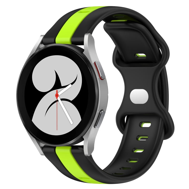 20mm Butterfly Buckle Two-Color Silicone Watch Band, For Samsung Galaxy Watch4 40mm, For Samsung Galaxy Watch 4 Classic 42mm