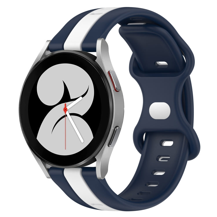 20mm Butterfly Buckle Two-Color Silicone Watch Band, For Samsung Galaxy Watch4 40mm, For Samsung Galaxy Watch 4 Classic 42mm