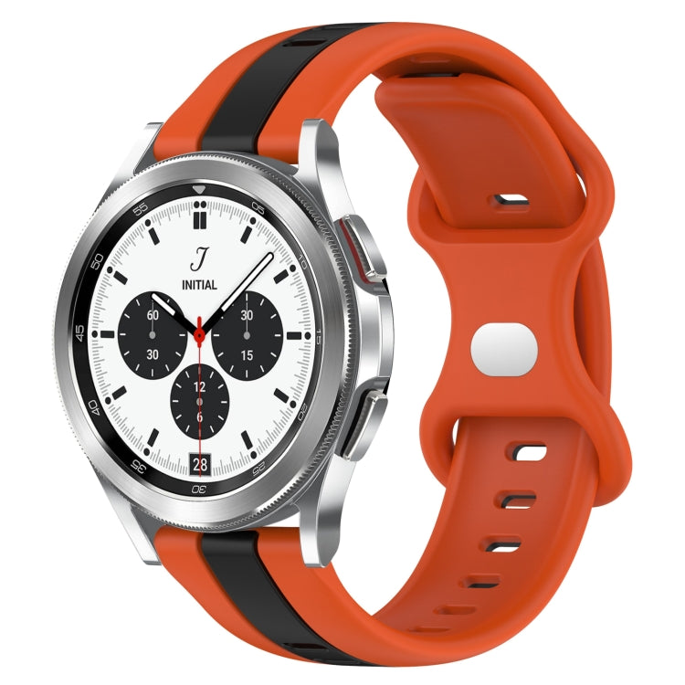 20mm Butterfly Buckle Two-Color Silicone Watch Band, For Samsung Galaxy Watch4 40mm, For Samsung Galaxy Watch 4 Classic 42mm