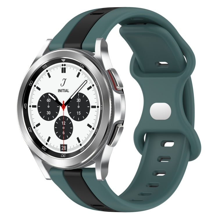 20mm Butterfly Buckle Two-Color Silicone Watch Band, For Samsung Galaxy Watch4 40mm, For Samsung Galaxy Watch 4 Classic 42mm