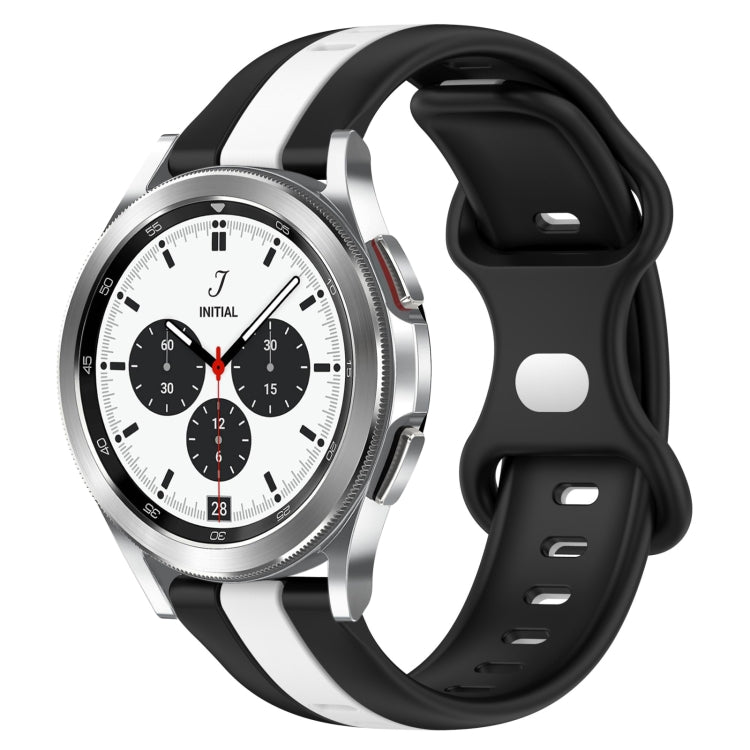 20mm Butterfly Buckle Two-Color Silicone Watch Band, For Samsung Galaxy Watch4 40mm, For Samsung Galaxy Watch 4 Classic 42mm