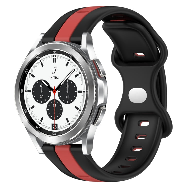 20mm Butterfly Buckle Two-Color Silicone Watch Band, For Samsung Galaxy Watch4 40mm, For Samsung Galaxy Watch 4 Classic 42mm