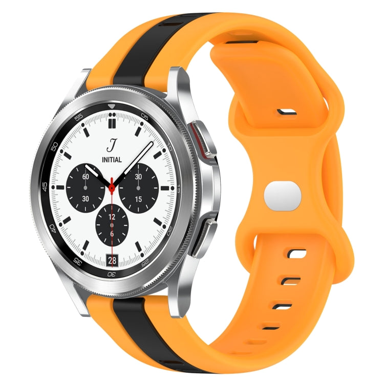 20mm Butterfly Buckle Two-Color Silicone Watch Band, For Samsung Galaxy Watch4 40mm, For Samsung Galaxy Watch 4 Classic 42mm