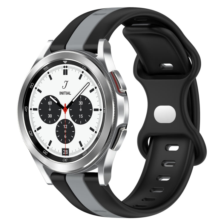 20mm Butterfly Buckle Two-Color Silicone Watch Band, For Samsung Galaxy Watch4 40mm, For Samsung Galaxy Watch 4 Classic 42mm