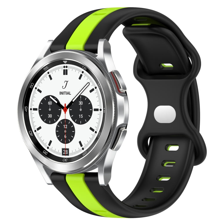 20mm Butterfly Buckle Two-Color Silicone Watch Band, For Samsung Galaxy Watch4 40mm, For Samsung Galaxy Watch 4 Classic 42mm