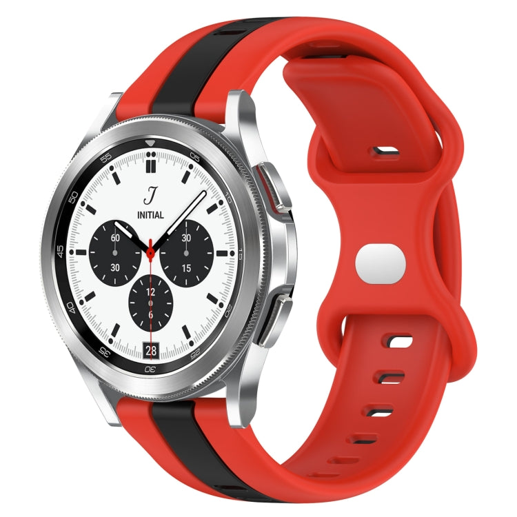 20mm Butterfly Buckle Two-Color Silicone Watch Band, For Samsung Galaxy Watch4 40mm, For Samsung Galaxy Watch 4 Classic 42mm