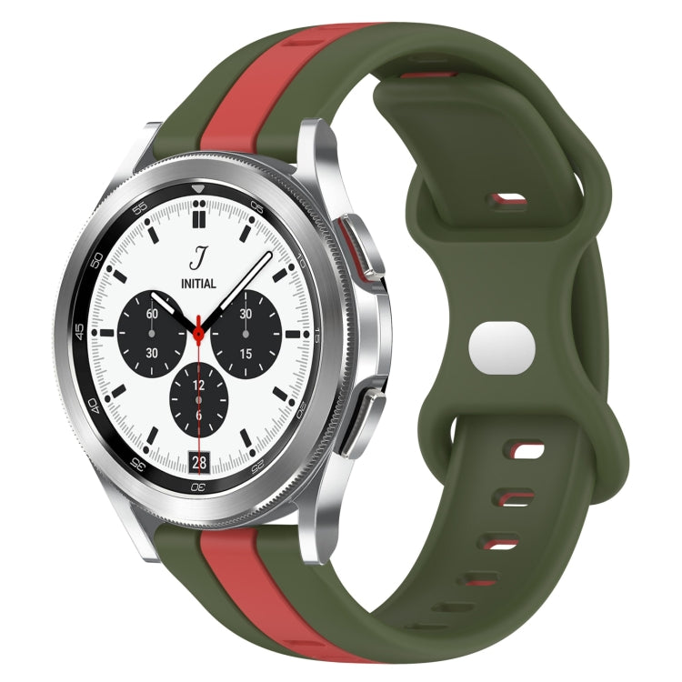 20mm Butterfly Buckle Two-Color Silicone Watch Band, For Samsung Galaxy Watch4 40mm, For Samsung Galaxy Watch 4 Classic 42mm