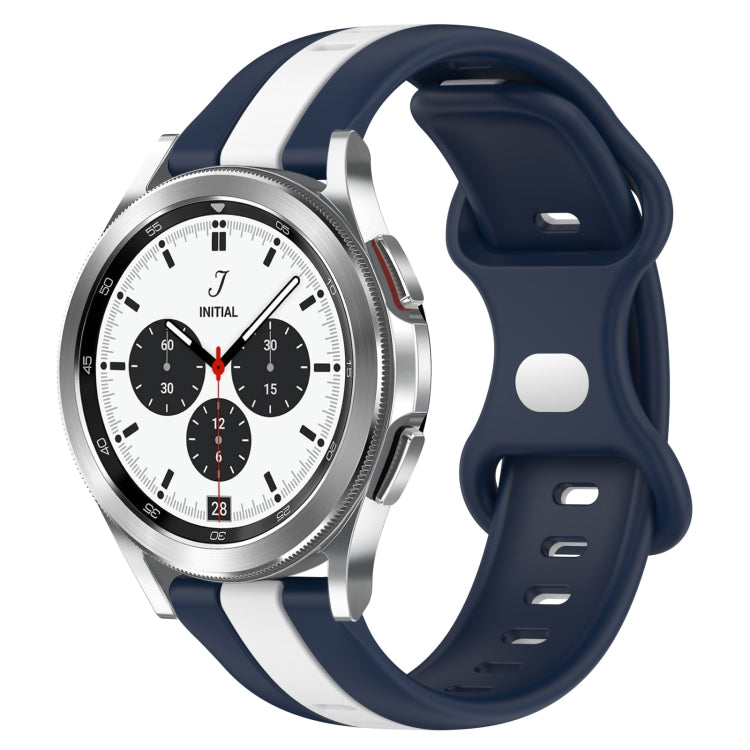 20mm Butterfly Buckle Two-Color Silicone Watch Band, For Samsung Galaxy Watch4 40mm, For Samsung Galaxy Watch 4 Classic 42mm