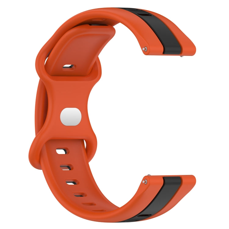 20mm Butterfly Buckle Two-Color Silicone Watch Band, For Samsung Galaxy Watch Active 2 44mm, For Samsung Galaxy Watch 42mm