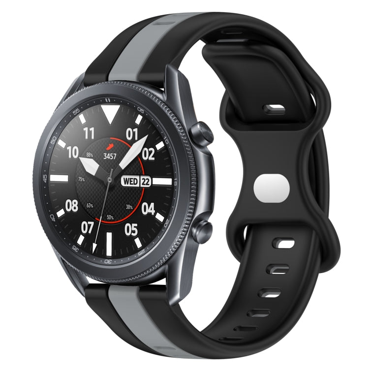 22mm Butterfly Buckle Two-Color Silicone Watch Band, For Samsung Galaxy Watch3 45mm, For Samsung Galaxy Watch 46mm
