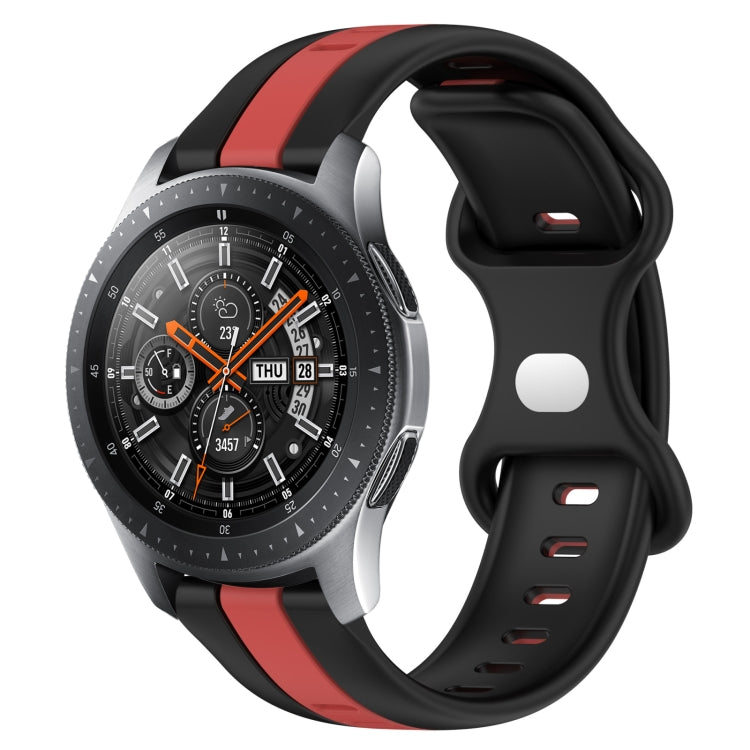 22mm Butterfly Buckle Two-Color Silicone Watch Band, For Samsung Galaxy Watch3 45mm, For Samsung Galaxy Watch 46mm