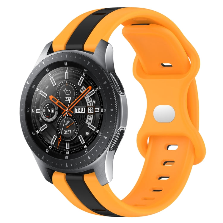 22mm Butterfly Buckle Two-Color Silicone Watch Band, For Samsung Galaxy Watch3 45mm, For Samsung Galaxy Watch 46mm