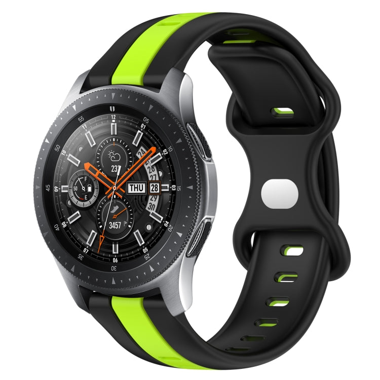 22mm Butterfly Buckle Two-Color Silicone Watch Band, For Samsung Galaxy Watch3 45mm, For Samsung Galaxy Watch 46mm