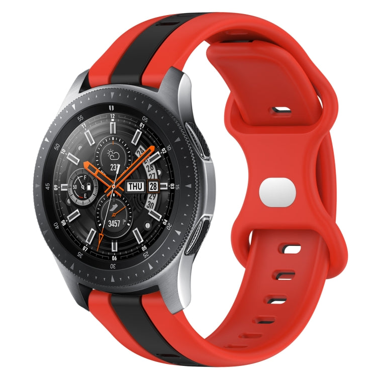 22mm Butterfly Buckle Two-Color Silicone Watch Band, For Samsung Galaxy Watch3 45mm, For Samsung Galaxy Watch 46mm