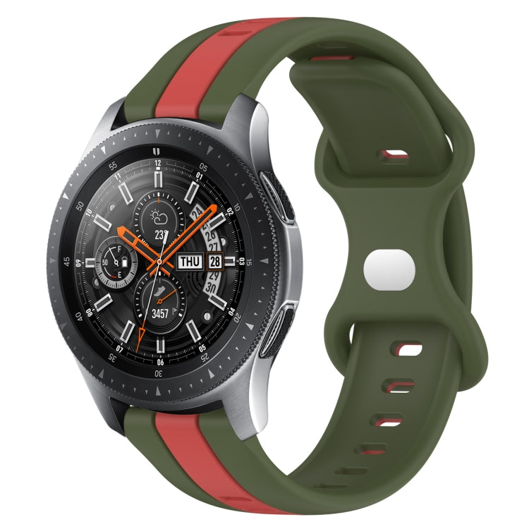 22mm Butterfly Buckle Two-Color Silicone Watch Band, For Samsung Galaxy Watch3 45mm, For Samsung Galaxy Watch 46mm