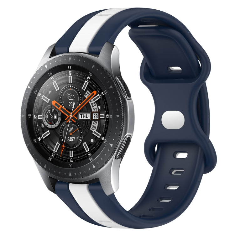 22mm Butterfly Buckle Two-Color Silicone Watch Band, For Samsung Galaxy Watch3 45mm, For Samsung Galaxy Watch 46mm