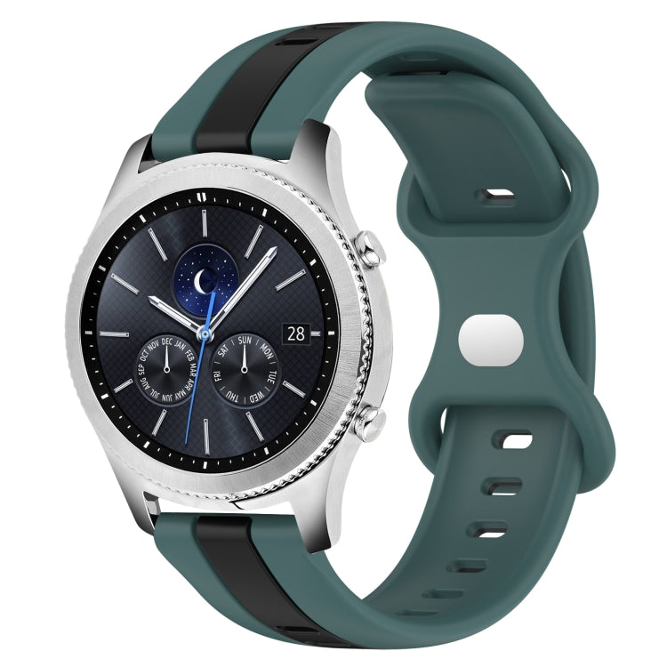22mm Butterfly Buckle Two-Color Silicone Watch Band, For Samsung Gear S3 Classic, For Samsung Gear S3 Frontier