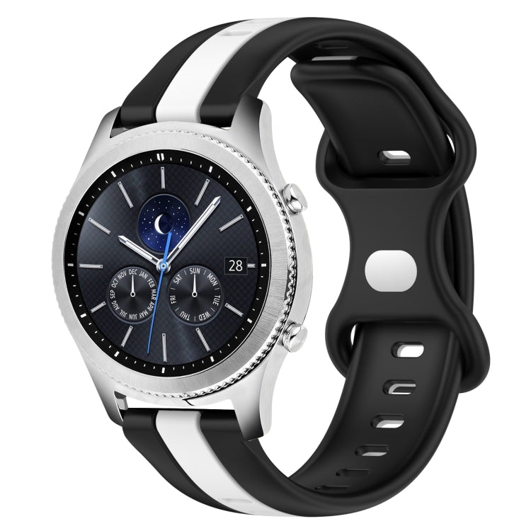 22mm Butterfly Buckle Two-Color Silicone Watch Band, For Samsung Gear S3 Classic, For Samsung Gear S3 Frontier