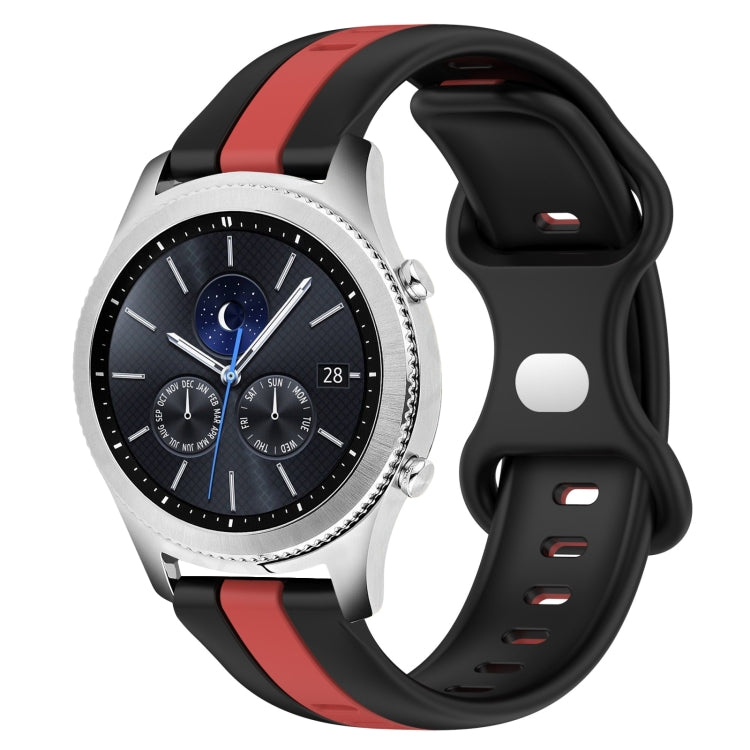 22mm Butterfly Buckle Two-Color Silicone Watch Band, For Samsung Gear S3 Classic, For Samsung Gear S3 Frontier