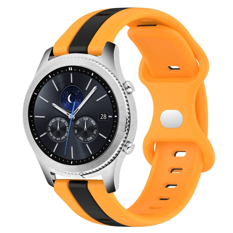 22mm Butterfly Buckle Two-Color Silicone Watch Band, For Samsung Gear S3 Classic, For Samsung Gear S3 Frontier
