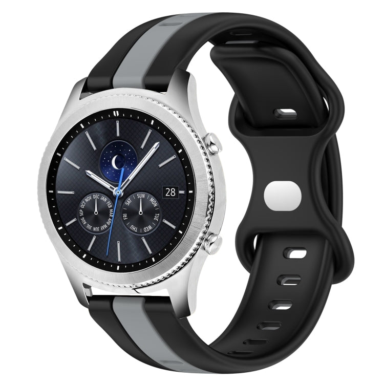 22mm Butterfly Buckle Two-Color Silicone Watch Band, For Samsung Gear S3 Classic, For Samsung Gear S3 Frontier