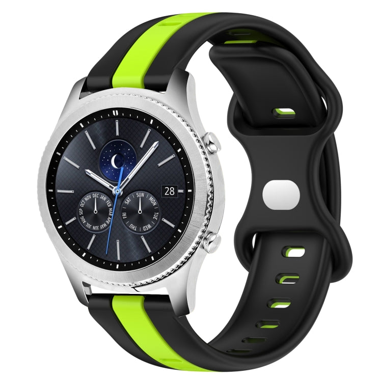 22mm Butterfly Buckle Two-Color Silicone Watch Band, For Samsung Gear S3 Classic, For Samsung Gear S3 Frontier