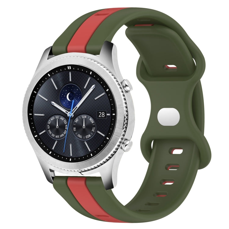22mm Butterfly Buckle Two-Color Silicone Watch Band, For Samsung Gear S3 Classic, For Samsung Gear S3 Frontier