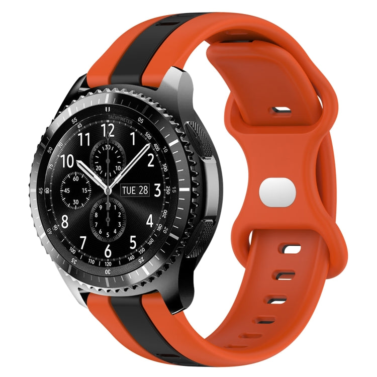 22mm Butterfly Buckle Two-Color Silicone Watch Band, For Samsung Gear S3 Classic, For Samsung Gear S3 Frontier