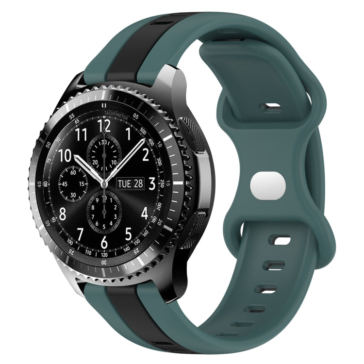 22mm Butterfly Buckle Two-Color Silicone Watch Band, For Samsung Gear S3 Classic, For Samsung Gear S3 Frontier