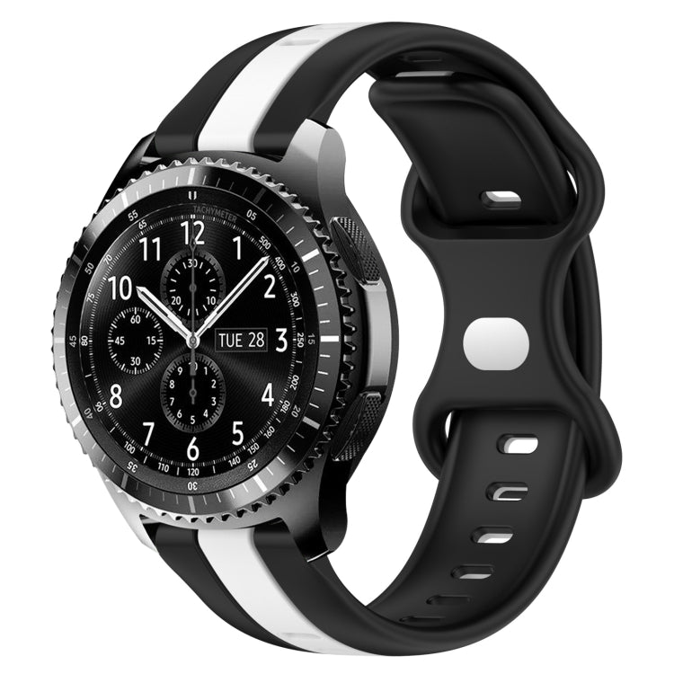 22mm Butterfly Buckle Two-Color Silicone Watch Band, For Samsung Gear S3 Classic, For Samsung Gear S3 Frontier