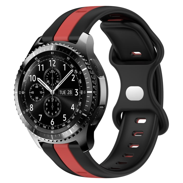 22mm Butterfly Buckle Two-Color Silicone Watch Band, For Samsung Gear S3 Classic, For Samsung Gear S3 Frontier