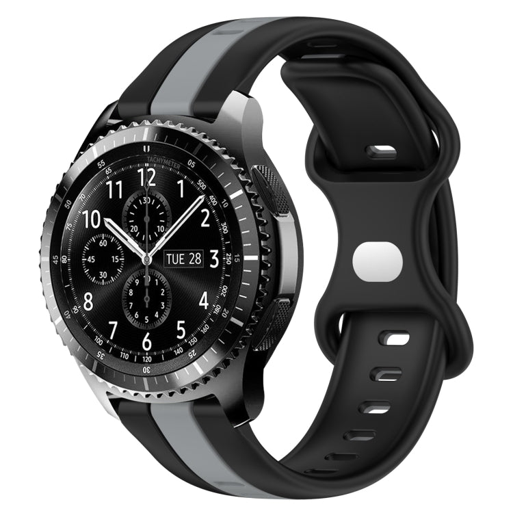 22mm Butterfly Buckle Two-Color Silicone Watch Band, For Samsung Gear S3 Classic, For Samsung Gear S3 Frontier