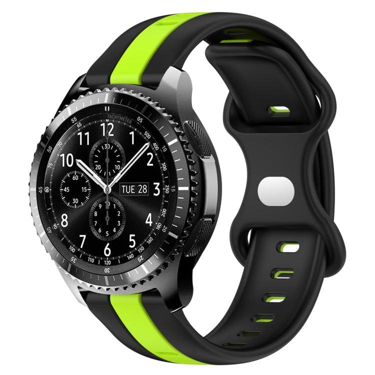22mm Butterfly Buckle Two-Color Silicone Watch Band, For Samsung Gear S3 Classic, For Samsung Gear S3 Frontier