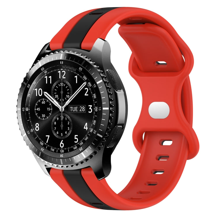 22mm Butterfly Buckle Two-Color Silicone Watch Band, For Samsung Gear S3 Classic, For Samsung Gear S3 Frontier