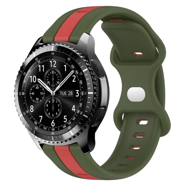 22mm Butterfly Buckle Two-Color Silicone Watch Band, For Samsung Gear S3 Classic, For Samsung Gear S3 Frontier