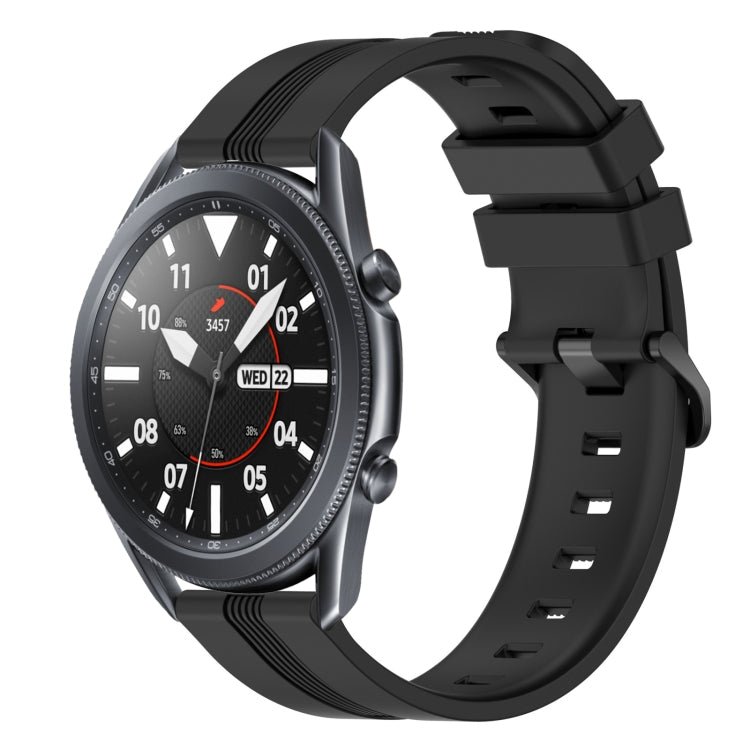 22mm Concave Striped Slicone Watch Band, For Samsung Galaxy Watch3 45mm, For Samsung Galaxy Watch 46mm