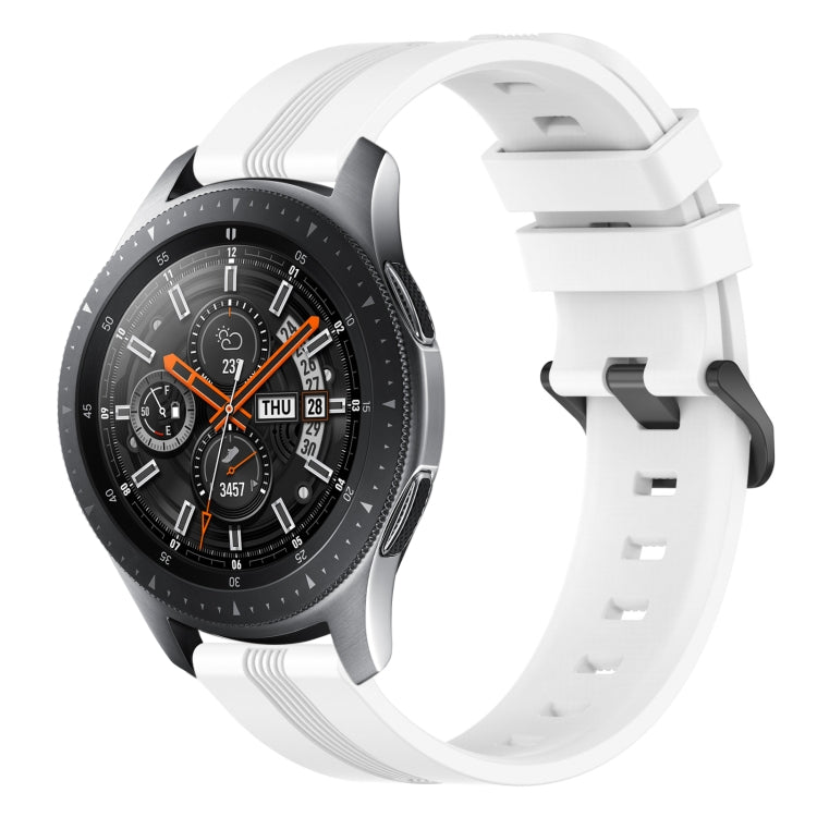 22mm Concave Striped Slicone Watch Band, For Samsung Galaxy Watch3 45mm, For Samsung Galaxy Watch 46mm