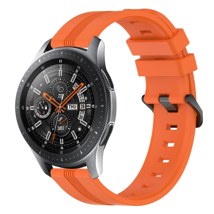 22mm Concave Striped Slicone Watch Band, For Samsung Galaxy Watch3 45mm, For Samsung Galaxy Watch 46mm