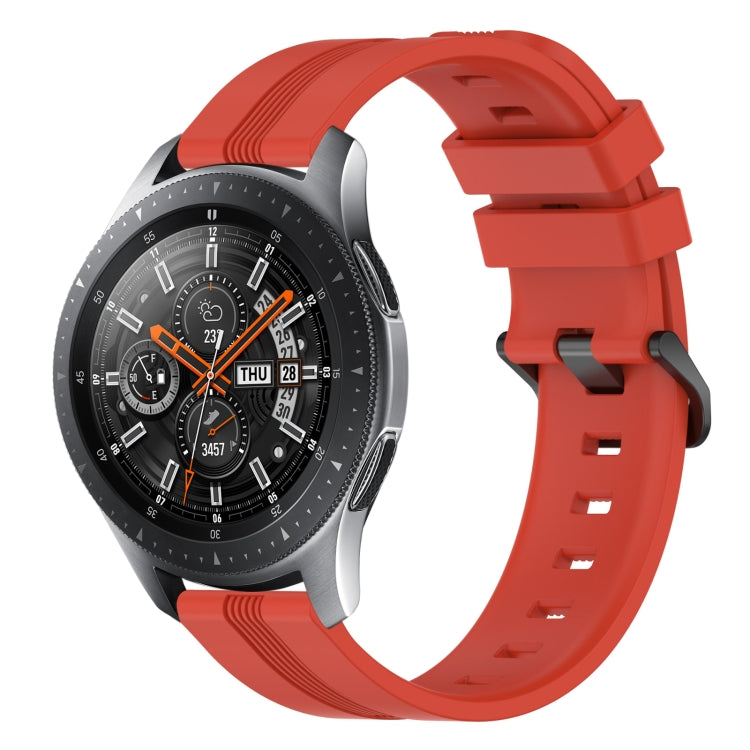 22mm Concave Striped Slicone Watch Band, For Samsung Galaxy Watch3 45mm, For Samsung Galaxy Watch 46mm